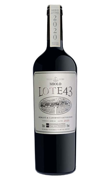 Vinho Miolo Tinto Seco Brasil Lote 43 Cabernet Sauvignon, Merlot 2020 750ml