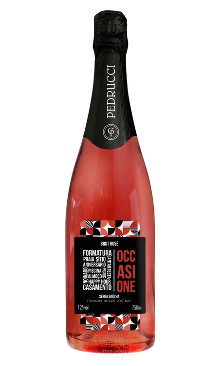 Espumante Casa Pedrucci Rosé Brut Brasil Occasione Gamay, Merlot, Pinot Noir 750ml