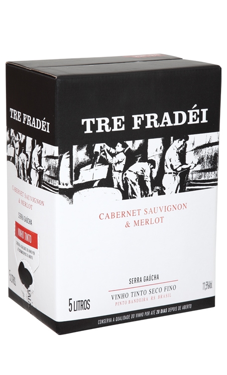 Vinho Valmarino Tinto Seco Brasil Tre Fradéi Cabernet Sauvignon, Merlot 3l