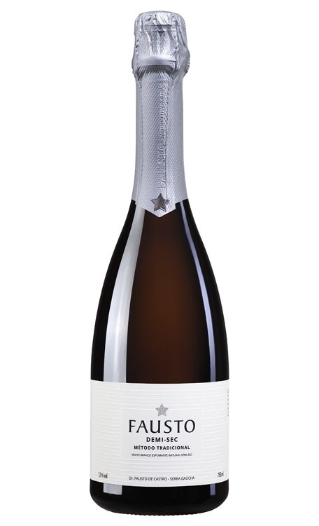 Espumante Pizzato Branco Demi Sec Brasil Fausto Chardonnay, Pinot Noir 750ml
