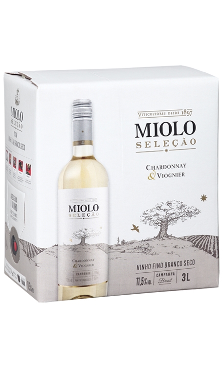 Vinho Miolo Branco Seco Brasil Seleção Chardonnay, Viognier 3l