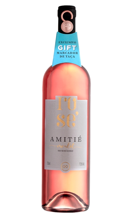Vinho Amitié Rosé Seco Brasil Merlot 750ml