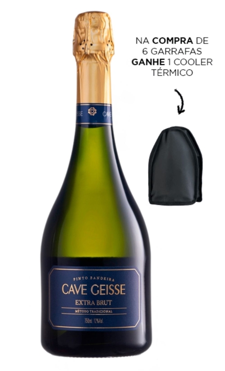 Espumante Vinícola Família Geisse Branco Extra Brut Brasil Cave Geisse Chardonnay, Pinot Noir 750ml