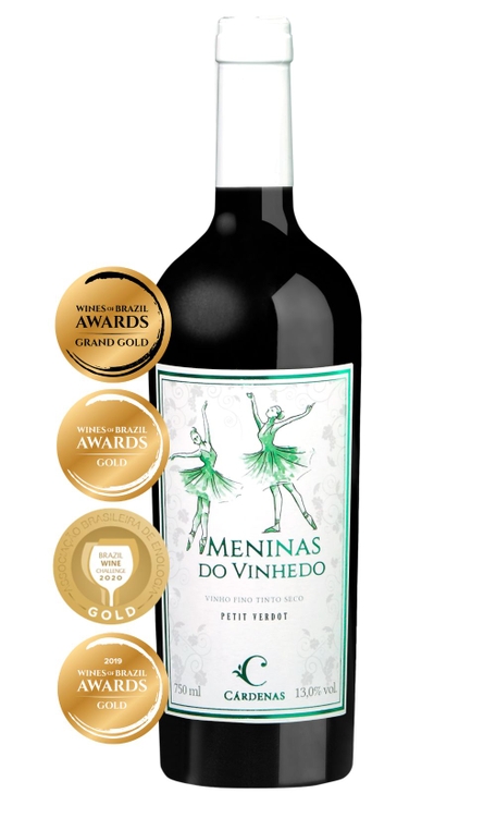 Vinho Cárdenas Tinto Seco Brasil Meninas do Vinhedo Petit Verdot 750ml