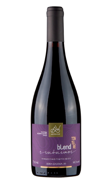 Vinho Vinícola Arte Viva Tinto Seco Brasil Sinônimos Alicante Bouschet, Tannat, Teroldego 750ml