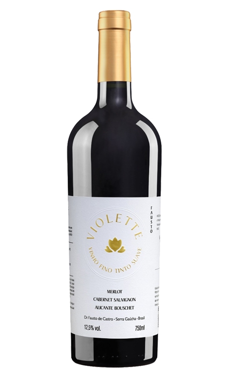 Vinho Pizzato Tinto Suave Brasil Fausto Violette Alicante Bouschet, Cabernet Sauvignon, Merlot 750ml