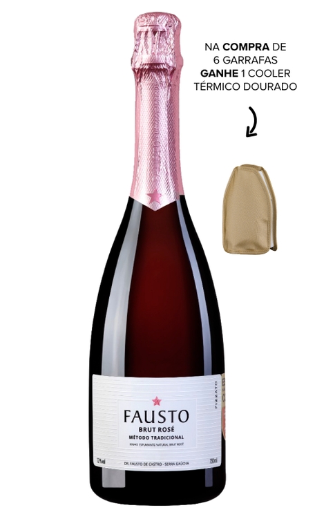 Espumante Pizzato Rosé Brut Brasil Fausto Chardonnay, Pinot Noir 750ml