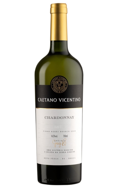 Vinho Caetano Vicentino Branco Seco Brasil Chardonnay 2024 750ml