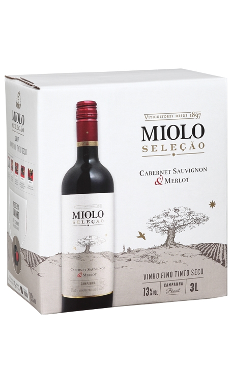 Vinho Miolo Tinto Seco Brasil Seleção Cabernet Sauvignon, Merlot 3l