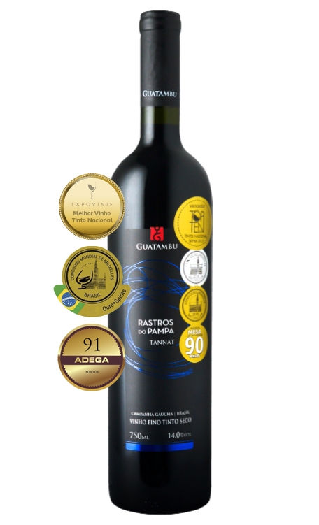 Vinho Vinícola Guatambu Tinto Seco Brasil Rastros do Pampa Tannat 750ml