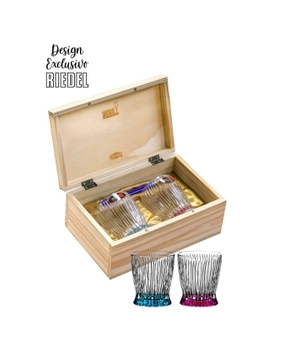 Compre Kit Riedel Tumbler Whisky em Caixa de Madeira (colorido)