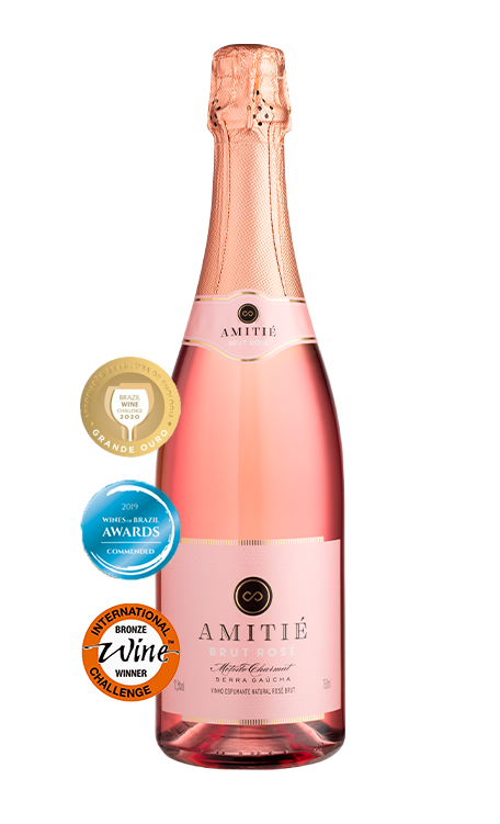 Espumante Amitié Rosé Brut Brasil Chardonnay, Malvasia, Merlot 750ml